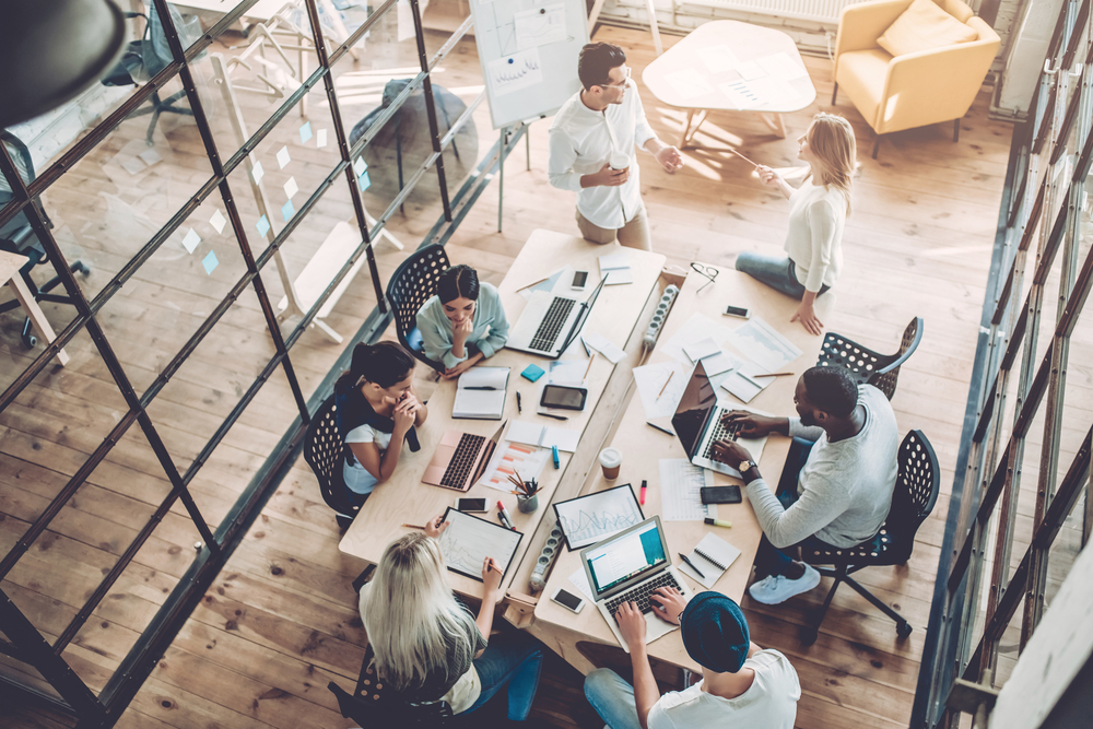 Office Gathering in Conference Room