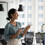 Woman Looking at an Office